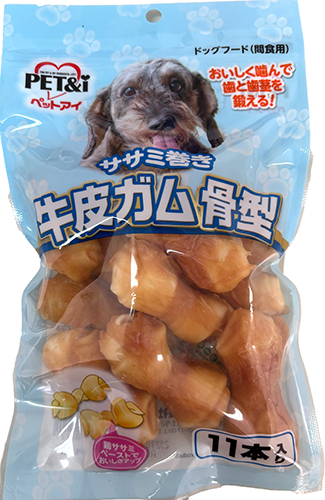 ササミ巻き牛皮ガム骨型
